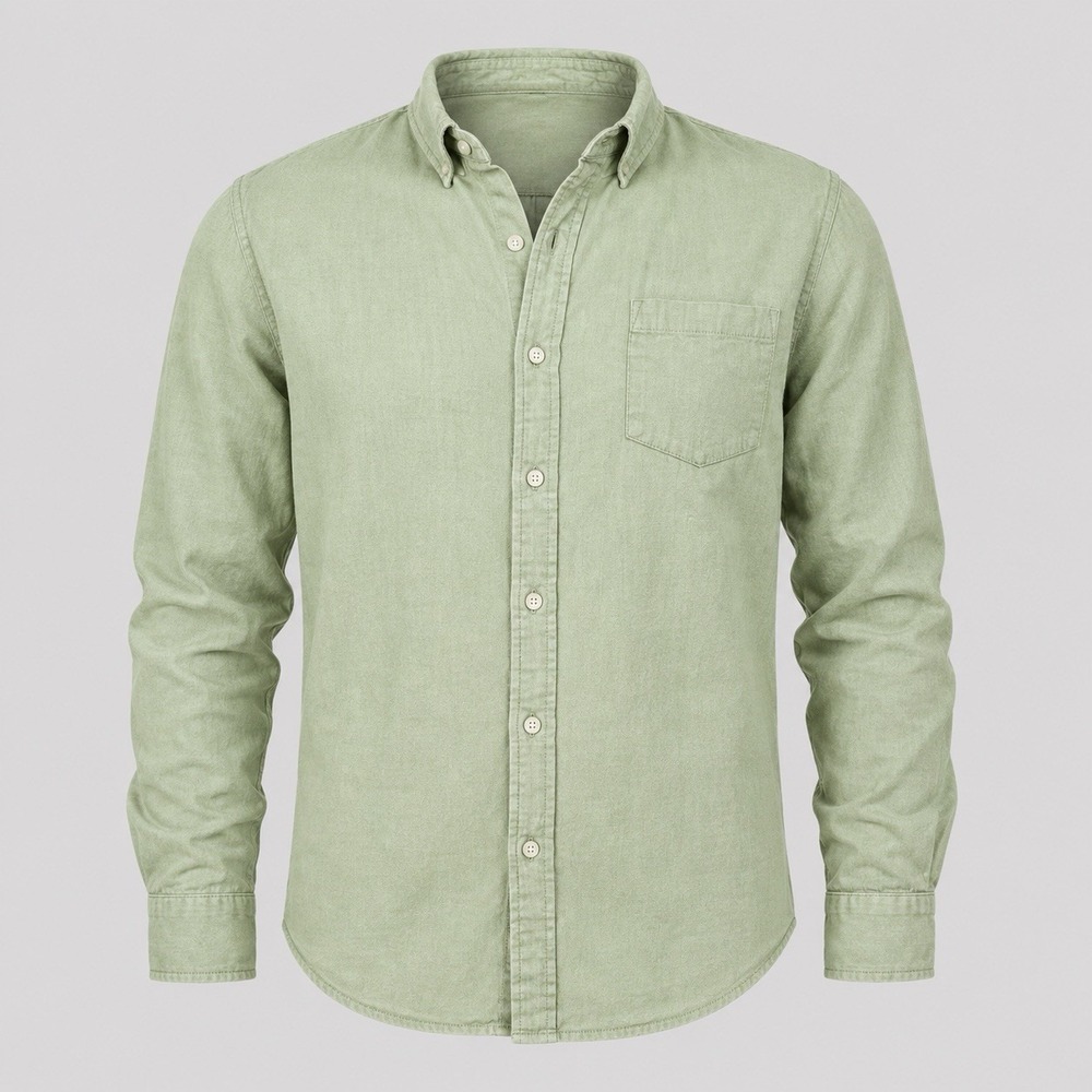 Marine Layer Button Down Long Sleeve Shirt Men's Large Green Soft Cotton